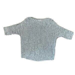 LOFT Women’s Medium Lounge Soft Sweater Black Gray White Cold Shoulder